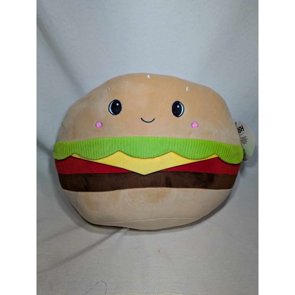Toy Box Plush Pillow‎ Burger Food Themed Polyester Stuffed Plush Toy Pillow 12"